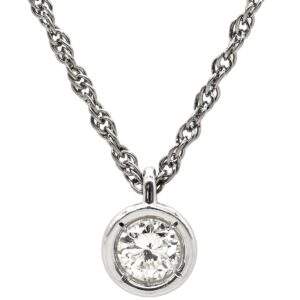 ネックレス ダイヤモンド 0.57ct ペンダント プラチナシルバー 1石 1粒 ラウンドブリリアントカット プラチナ 【中古】中古品