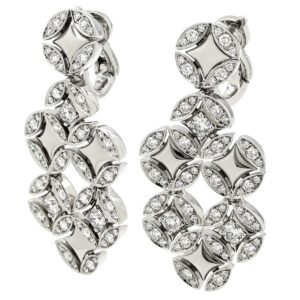 【★3％OFFクーポン】ルイヴィトン LOUIS VUITTON ピアス ギャラクシー ダイヤモンド ホワイトゴールド モノグラムフラワー 18K 750 WG スウィング Q06156 【保存袋】 【中古】新品同様品