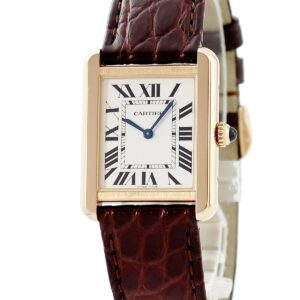 カルティエ Cartier タンク ソロ SM W5200024 K18PG×SS コンビ スクエア シルバー ローマン 青針 レディース 腕時計クオーツ シルバー 【中古】