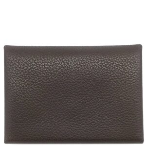 エルメス HERMES カードケース カルヴィ デュオ バレニアフォーブル エベンヌ シルバー金具 茶 グレー バイカラー フラグメントケース W刻印(2024年製) 【箱】 【中古】