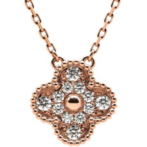 ヴァンクリーフアーペル Van Cleef & Arpels ネックレス ヴィンテージアルハンブラ ペンダント ローズゴールド Au750 PG 12粒 ダイヤ VCARP2R300 【箱】 【中古】