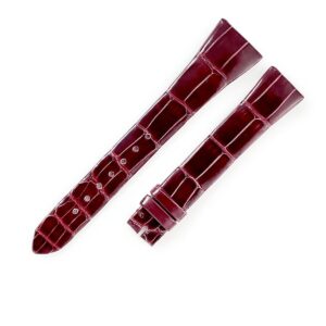 カルティエ Cartier 腕時計パーツ 純正 ラドーニャ SM用 クロコバンド クロコダイル ワインレッド 未使用 替え ベルト 尾錠用 ストラップ 19mm/16mm ワイン レッド 【中古】未使用保管品