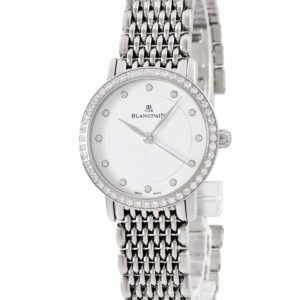 ブランパン BLANCPAIN ヴィルレ ウルトラスリム 6102-4628-MMB 純正ダイヤ ホワイト ラウンド レディース 腕時計自動巻き ホワイト 【中古】中古美品