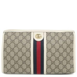 グッチ GUCCI ポーチ オフィディア GG GGスプリームキャンバス ベージュ×ホワイト ゴールド金具 クラッチバッグ セカンドバッグ 598234 【保存袋】 【中古】