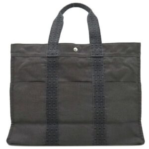 エルメス HERMES トートバッグ エールライントート GM キャンバス グレー シルバー金具 鍵・カデナ欠品 【中古】