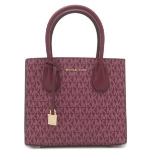 マイケルコース Michael Kors 2WAYバッグ MERCER アコーディオン メッセンジャー ミディアム PVC レザー ボルドー ゴールド金具 30F1GM9M6B 【保存袋】 【中古】未使用保管品