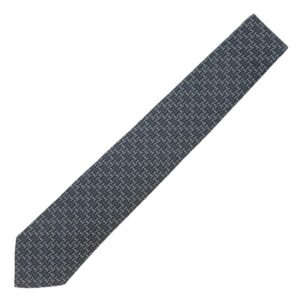 エルメス HERMES ネクタイ クラバット 7cm Hジャンボ シルク ノワール×グリ×アントラシト 黒 グレー ダークグレー H JUMBO 総柄 新品 未使用 H336287T 10 【箱】 【中古】未使用保管品