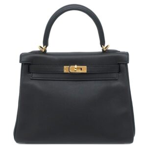 エルメス HERMES 2WAYバッグ ケリー25 内縫い ヴォースイフト ブラック ゴールド金具 黒 D 【保存袋】 【中古】中古美品
