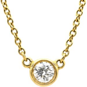 ティファニー Tiffany & Co ネックレス バイザヤード シングルダイヤモンド ペンダント イエローゴールド 18K AU750 YG 1P 1粒 エルサペレッティ 【箱】 【中古】中古美品