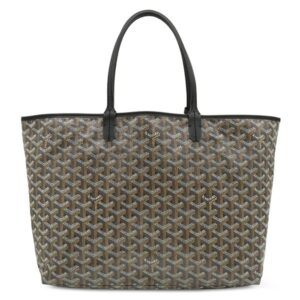 ゴヤール GOYARD トートバッグ サンルイPM PVCコーティングキャンバス ゴヤールディンキャンバス シュヴロッシュカーフスキン ブラック シルバー金具 リバーシブル ヘリンボーン 【保存袋】 【中古】中古美品