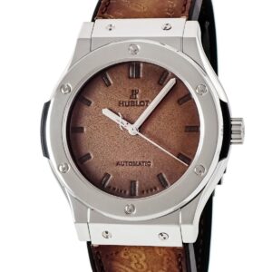 ウブロ HUBLOT クラシックフュージョン ベルルッティ スクリットプラチナ 511.TX.050T.VR.BER16 Pt950 限定 メンズ 腕時計自動巻き ブラウン 【中古】中古美品