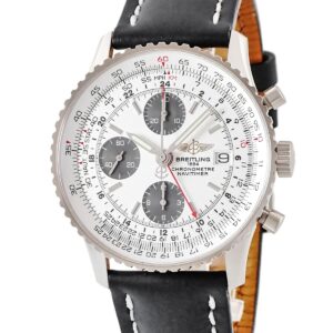 ブライトリング BREITLING ナビタイマー GMT J24324 K18WG無垢 クロノグラフ デイト 回転ベゼル 日本限定 メンズ 腕時計自動巻き シルバー 【中古】中古美品