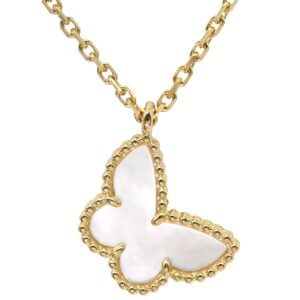 ヴァンクリーフアーペル Van Cleef & Arpels ネックレス スウィート パピヨン ペンダント パールホワイト×イエローゴールド 白 VCA 750 YG 18K シェル VCARF69300 【中古】中古美品