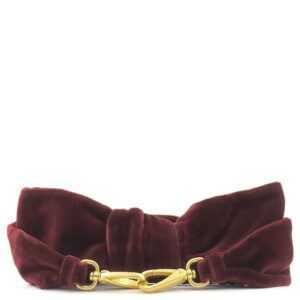 ミュウミュウ MIU MIU ショルダーストラップ リボン ストラップ ベロア ボルドー ゴールド金具 赤 ベルベット 替えストラップ 【中古】中古美品