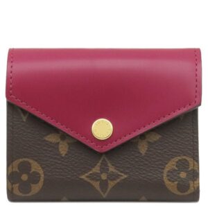 ルイヴィトン LOUIS VUITTON 三つ折り財布 ポルトフォイユ ゾエ モノグラムキャンバス レザー フューシャ ゴールド金具 茶 ピンク M62932 TS4178 【箱】 【中古】