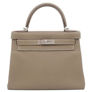 エルメス HERMES 2WAYバッグ ケリー28 内縫い トゴ エトゥープ シルバー金具 グレージュ ハンドバッグ ショルダー X刻印 【保存袋】 【中古】