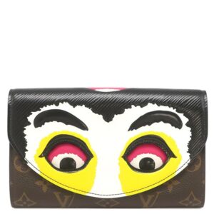 【★3%OFFクーポン】ルイヴィトン LOUIS VUITTON チェーンウォレット ポシェット カブキマスク モノグラムキャンバス モノグラム×イエロー シルバー金具 M43532 SP4117 【中古】中古美品