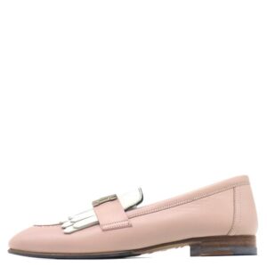 エルメス HERMES ローファー ロワイヤル ローファー ゴートスキン カーフ ローズポーセリン×ホワイト #35 シルバー金具 フリンジ H金具 モカシン H241072Z 【箱】 【中古】未使用保管品