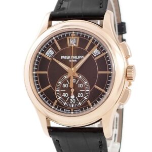 パテックフィリップ PATEK PHILIPPE アニュアルカレンダー クロノグラフ 5905R-001 K18RG無垢 ブラウン ソレイユ メンズ 腕時計自動巻き ブラウン 【中古】中古美品