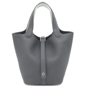 エルメス HERMES ハンドバッグ ピコタンロック PM エクラ トリヨンクレマンス ヴォースイフト アルドワーズ×グリプラチナ シルバー金具 新品 未使用 バイカラー W刻印（2024年製） 【箱】 【中古】