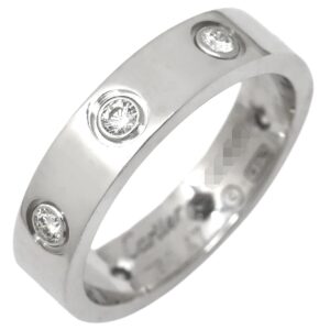 カルティエ Cartier リング 指輪 LOVE ミニラブリング フルダイヤ ホワイトゴールド #47(JP7) スモールモデル 750 18K WG 8石 8P 7号 B4050600 【中古】新品同様品