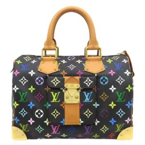 【★3％OFFクーポン】ルイヴィトン LOUIS VUITTON ハンドバッグ スピーディ30 モノグラムマルチカラー ノワール ゴールド金具 ボストン ブラック M92642 SP0014 【中古】中古美品