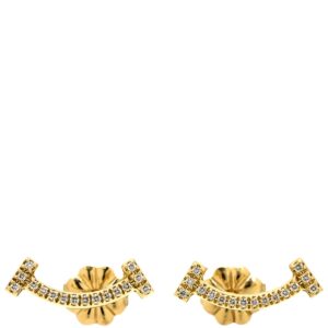 ティファニー Tiffany & Co ピアス Ｔスマイル ミニ ダイヤモンド イエローゴールド Au750 18K 18金 60150725 【中古】中古美品