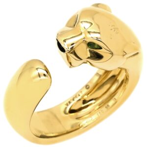 カルティエ Cartier リング 指輪 パンテール ドゥ カルティエ MM イエローゴールド #56(JP16) 750YG オニキス ツァボライト 15.5号 B4085900 【中古】中古美品