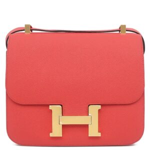 エルメス HERMES ショルダーバッグ コンスタンス3 24 ヴェルソ ヴォーエプソン ルージュトマト×ブラック ゴールド金具 赤 黒 【PO品】 A 【保存袋】 【中古】新品同様品