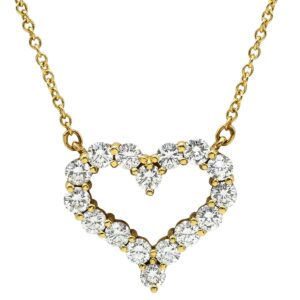 ティファニー Tiffany & Co ネックレス センチメンタルハート ダイヤモンド イエローゴールド T＆Co. 18K 750 YG 【ケース】 【中古】中古美品