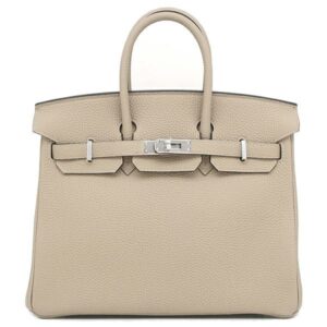 エルメス HERMES ハンドバッグ バーキン 25 トゴ トゥルティエールグレー シルバー金具 グレージュ C刻印 【箱】 【中古】