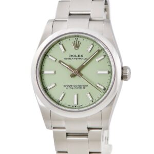 ロレックス ROLEX オイスター パーペチュアル 34 124200 新品同様 ランダム番 ピスタチオ レディース 腕時計自動巻き グリーン 【中古】
