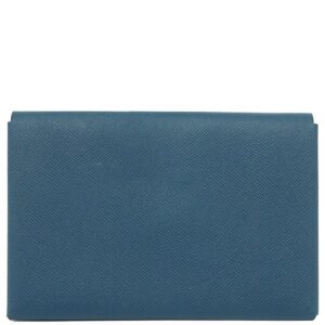 エルメス HERMES クラッチバッグ ポシェット カルヴィMM ヴォーエプソン コルヴェール シルバー金具 青 バイカラー A刻印 【中古】