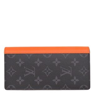 ルイヴィトン LOUIS VUITTON 長財布 ポルトフォイユ ブラザ モノグラムエクリプス サンライズ オレンジ シルバー金具 黒 二つ折り M25846 RFID 【箱】 【中古】未使用保管品