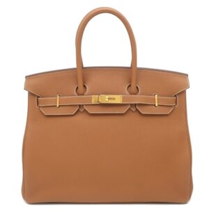 エルメス HERMES ハンドバッグ バーキン35 トゴ ゴールド ゴールド金具 茶 T 【箱】 【中古】中古美品