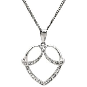 ネックレス ダイヤモンド 0.27ct ハートデザイン プラチナシルバー プラチナ Pt900 ラウンドブリリアントカット スウィング 【中古】中古品