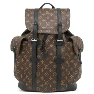 ルイヴィトン LOUIS VUITTON リュック・デイパック クリストファー MM モノグラムマカサー モノグラムマカサー シルバー金具 バックパック 茶 黒 M43735 TR5220 【保存袋】 【中古】