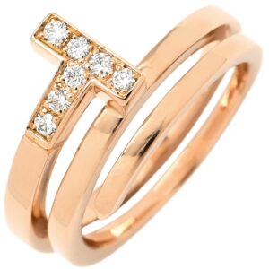 ティファニー Tiffany & Co リング 指輪 Tスクエア ラップ ローズゴールド ピンクゴールド AU750 18K 7石 7P ダイヤモンド 12.5号 【中古】