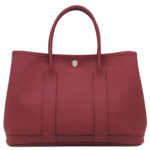 エルメス HERMES トートバッグ ガーデンパーティー TPM レザー ヴァッシュカントリー ルージュグレナ シルバー金具 赤茶 X刻印 【保存袋】 【中古】