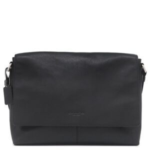 コーチ COACH ショルダーバッグ チャールズ メッセンジャーバッグ レザー ブラック シルバー金具 黒 F54792 【中古】中古美品
