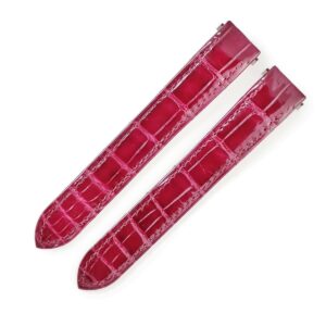 カルティエ Cartier 腕時計パーツ 純正 ロードスター SM用 クロコバンド クロコダイル ワインレッド 未使用 ベルト Dバックル用 ストラップ 本革 15ｍｍ ワインレッド 赤 【中古】未使用保管品