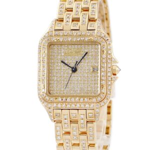カルティエ Cartier パンテール クラシック & フィガロ LM W25014B9 K18YG無垢 ダイヤ デイト メンズ レディース 腕時計クオーツ ゴールド 【中古】中古品