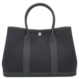 エルメス HERMES トートバッグ ガーデンパーティー TPM ネゴンダ トワルミリタリー ブラック シルバー金具 新品 未使用 黒 K刻印(2025年製) 【箱】 【中古】