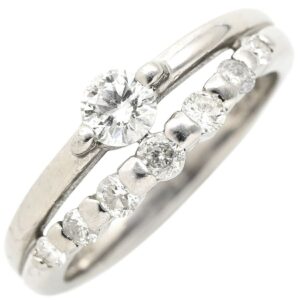 リング 指輪 ダイヤリング プラチナシルバー 8石 8粒 9号 【中古】