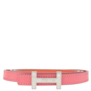 エルメス HERMES ベルト ミニ コンスタンスH ヴォースイフト ヴォーエプソン オレンジ×ローズアザレ Hバックル リバーシブル 拡張穴有り A 【中古】中古美品