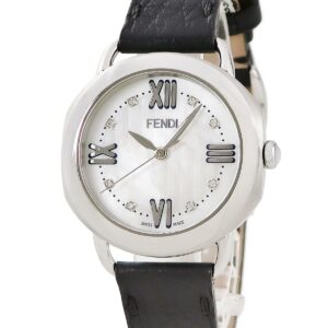 フェンディ FENDI セレリア 36MM F8020345H0DIN 新品同様 純正ダイヤ シェル 白 メンズ レディース 腕時計クオーツ ホワイト 【中古】新品同様品