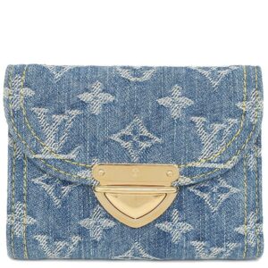 【SALE】 ルイヴィトン LOUIS VUITTON 三つ折り財布 ポルトフォイユ ヴィクトリーヌ モノグラムデニム ブルーデニム ゴールド金具 LVリミックス コンパクト M82959 RFID 【箱】 【中古】