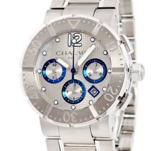 ショーメ CHAUMET クラスワン クロノグラフ XXL W17690-45A シルバー ブルー 逆回転防止ベゼル デイト メンズ 腕時計自動巻き シルバー 【中古】