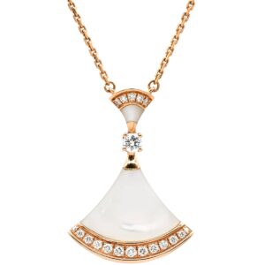 ブルガリ BVLGARI ネックレス ディーヴァ ドリーム ホワイトパール×ピンクゴールド 18K PG RG ダイヤモンド パール 扇形 356452 【箱】 【中古】