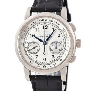 ランゲ&ゾーネ LANGE&SOHNE 1815 クロノグラフ 401.026 K18WG無垢 シルバー アラビア 青針 スモールセコンド メンズ 腕時計手巻き シルバー 【中古】